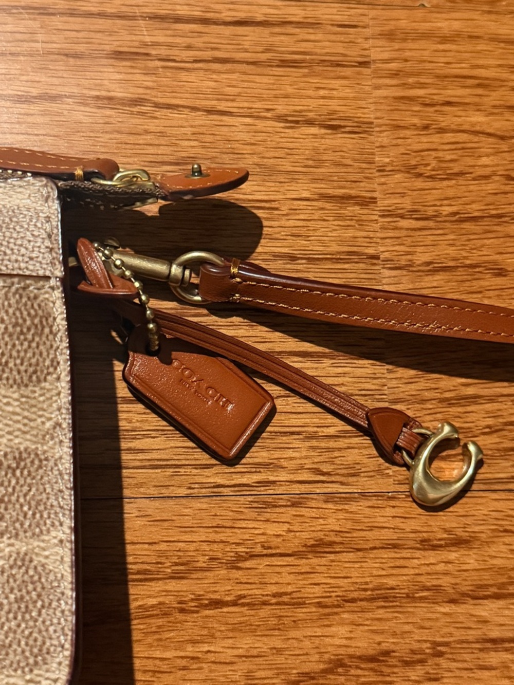 Coach Brown Signature Canvas Crossbody Bag with Tan Leather Trim - Picture 3 of 8